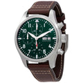  Shop Authentic IWC Pilot's Watch Chronograph Edition Racing Green 43mm Green Dial Brown Leather Strap Watch for Men - IW377726 - Luxxuri