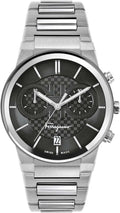  Shop Authentic Salvatore Ferragamo Sapphire Chrono Black Dial Silver Steel Strap Watch for Men - SFME00321 - Luxxuri