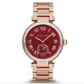  Shop Authentic Michael Kors Skylar Maroon Dial Rose Gold Steel Strap Watch for Women - MK6086 - Luxxuri