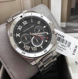  Shop Authentic Michael Kors Brecken Chronograph Quartz Black Dial Silver Steel Strap Watch For Men - MK8438 - Luxxuri