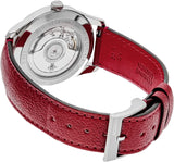  Shop Authentic Gucci G Timeless Automatic Silver Dial Red Leather Strap Watch For Men - YA126346 - Luxxuri