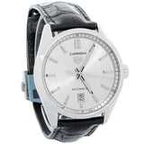  Shop Authentic Tag Heuer Carrera Date Silver Dial Black Leather Strap Watch for Men - WBN2111.FC6505 - Luxxuri