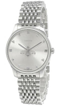  Shop Authentic Gucci G Timeless Quartz Silver Dial Silver Steel Strap Watch For Women - YA1264153 - Luxxuri