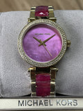  Shop Authentic Michael Kors Parker Pink Mother of Pearl Dial Two Tone Steel Strap Watch for Women - MK6490 - Luxxuri
