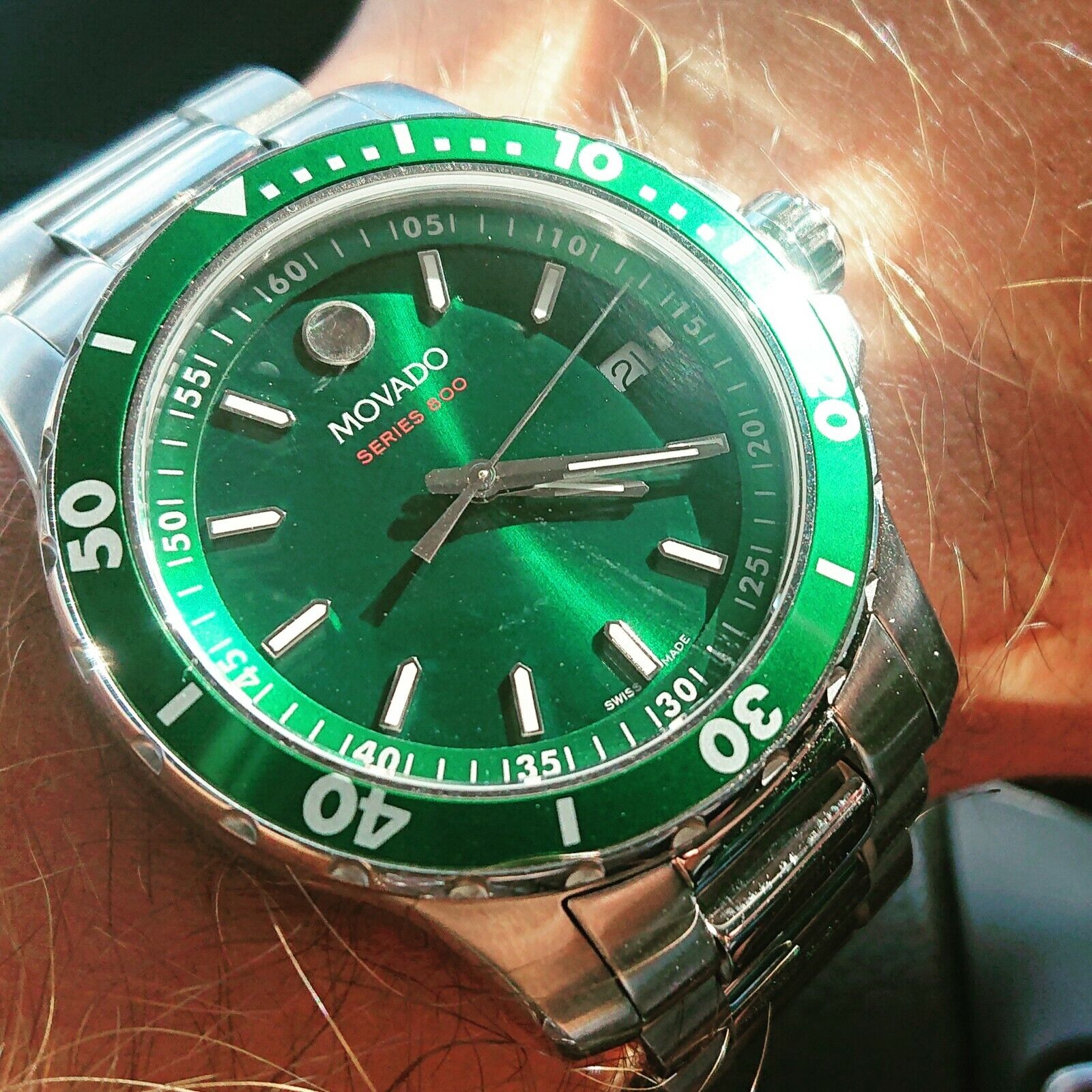  Shop Authentic Movado Series 800 Green Dial Silver Steel Strap Watch For Men - 2600136 - Luxxuri