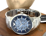  Shop Authentic Emporio Armani Renato Automatic Blue Dial Silver Steel Strap Watch For Men - AR60037 - Luxxuri