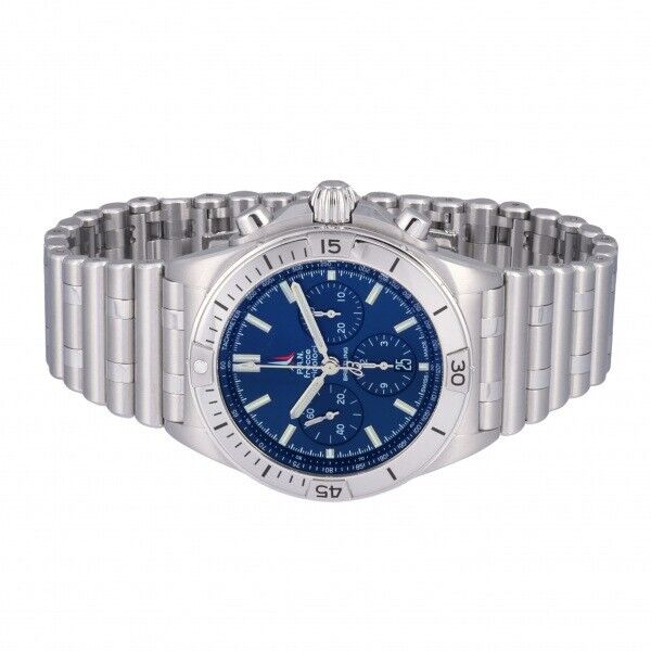  Shop Authentic Breitling Chronomat B01 42 Frecce Tricolori Blue Dial Silver Steel Strap Watch for Men - AB01344A1C1A1 - Luxxuri