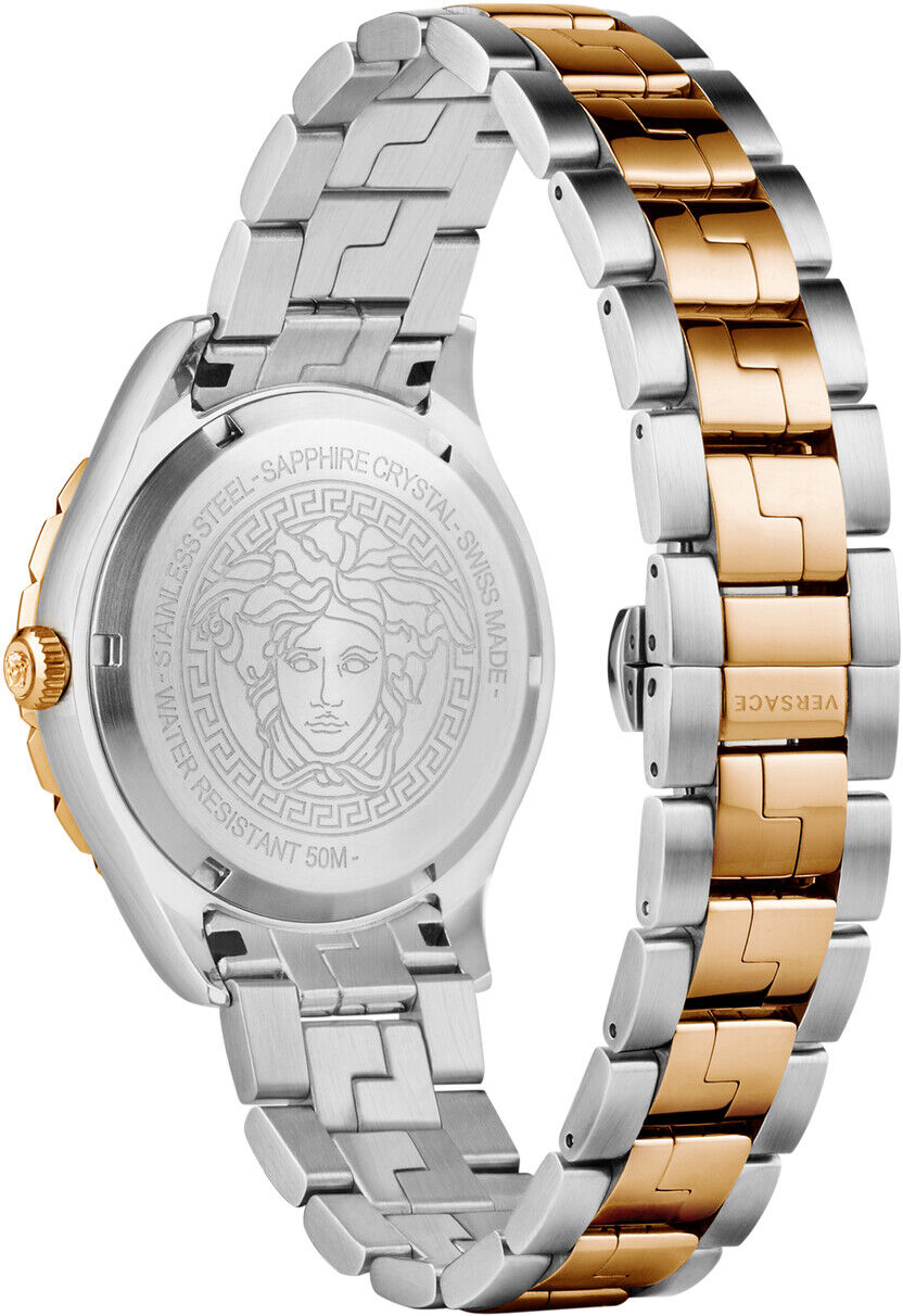  Shop Authentic Versace Hellenyium Brown Dial Two Tone Steel Strap Watch for Women - V12040015 - Luxxuri