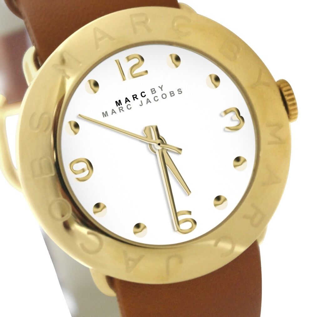  Shop Authentic Marc Jacobs Amy White Dial Brown Leather Strap Watch for Women - MBM8574 - Luxxuri