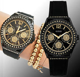  Shop Authentic Guess Starlight Black Dial Black Rubber Strap Watch for Women - W0846L1 - Luxxuri