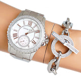  Shop Authentic Michael Kors Everest Three hand Silver Dial Silver Steel Strap Watch For Women - MK7403 - Luxxuri