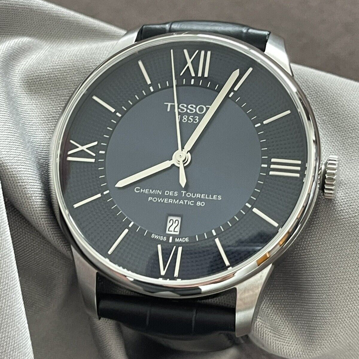  Shop Authentic Tissot Chemin Des Tourelles Powermatic 80 Blue Dial Blue Leather Strap Watch for Men - T099.407.16.048.00 - Luxxuri