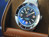  Shop Authentic Breitling Superocean Heritage '57 Black Dial Silver Mesh Bracelet Watch for Men - A10370121B1A1 - Luxxuri