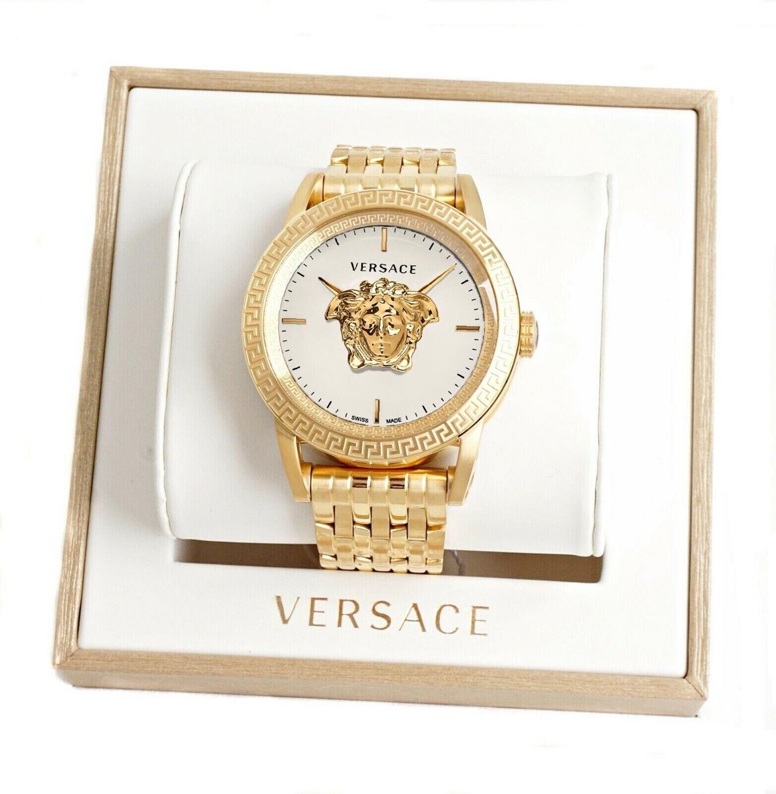  Shop Authentic Versace Palazzo Empire White Dial Gold Steel Strap Watch for Men - VERD00318 - Luxxuri