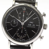  Shop Authentic IWC Portofino Chronograph Black Dial Black Leather Strap Watch for Men - IW391008 - Luxxuri