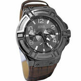  Shop Authentic Guess Rigor Analog Quartz Black Dial Brown Leather Strap Watch For Men - W0040G2 - Luxxuri