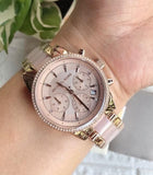  Shop Authentic Michael Kors Ritz Chronograph Rose Gold Dial Two Tone Steel Strap Watch for Women - MK6307 - Luxxuri