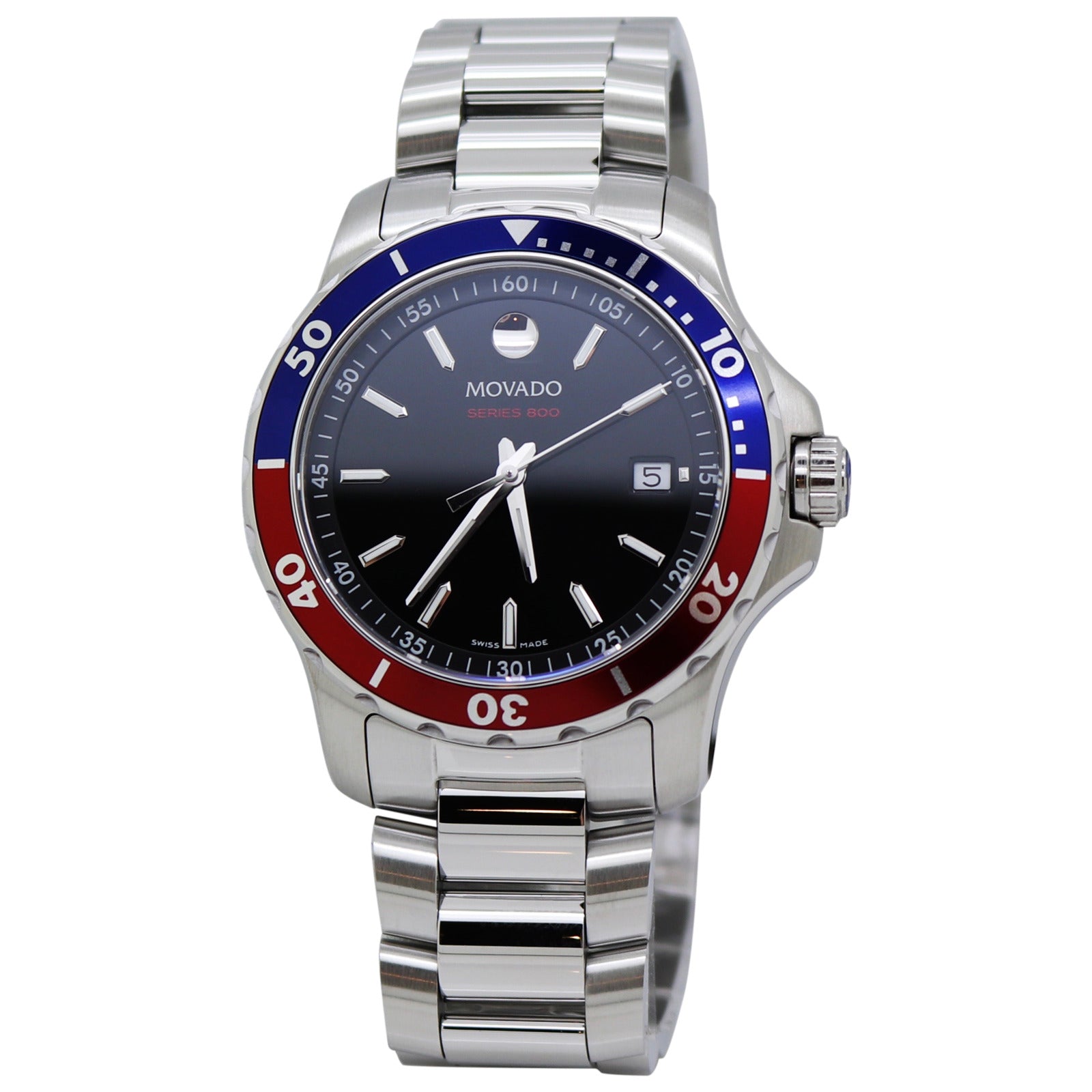  Shop Authentic Movado Series 800 Pepsi Black Dial Silver Steel Strap Watch for Men - 2600152 - Luxxuri