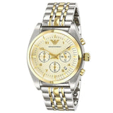  Shop Authentic Emporio Armani Classic Chronograph White Dial Two Tone Steel Strap Watch For Men - AR0396 - Luxxuri