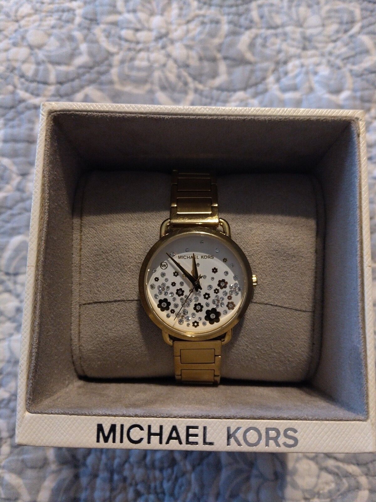  Shop Authentic Michael Kors Portia Quartz White Dial Gold Steel Strap Watch for Women - MK3840 - Luxxuri