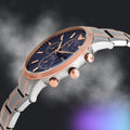  Shop Authentic Emporio Armani Renato Chronograph Blue Dial Two Tone Steel Strap Watch For Men - AR80025 - Luxxuri