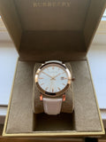  Shop Authentic Burberry The City White Dial White Leather Strap Watch for Women - BU9012 - Luxxuri