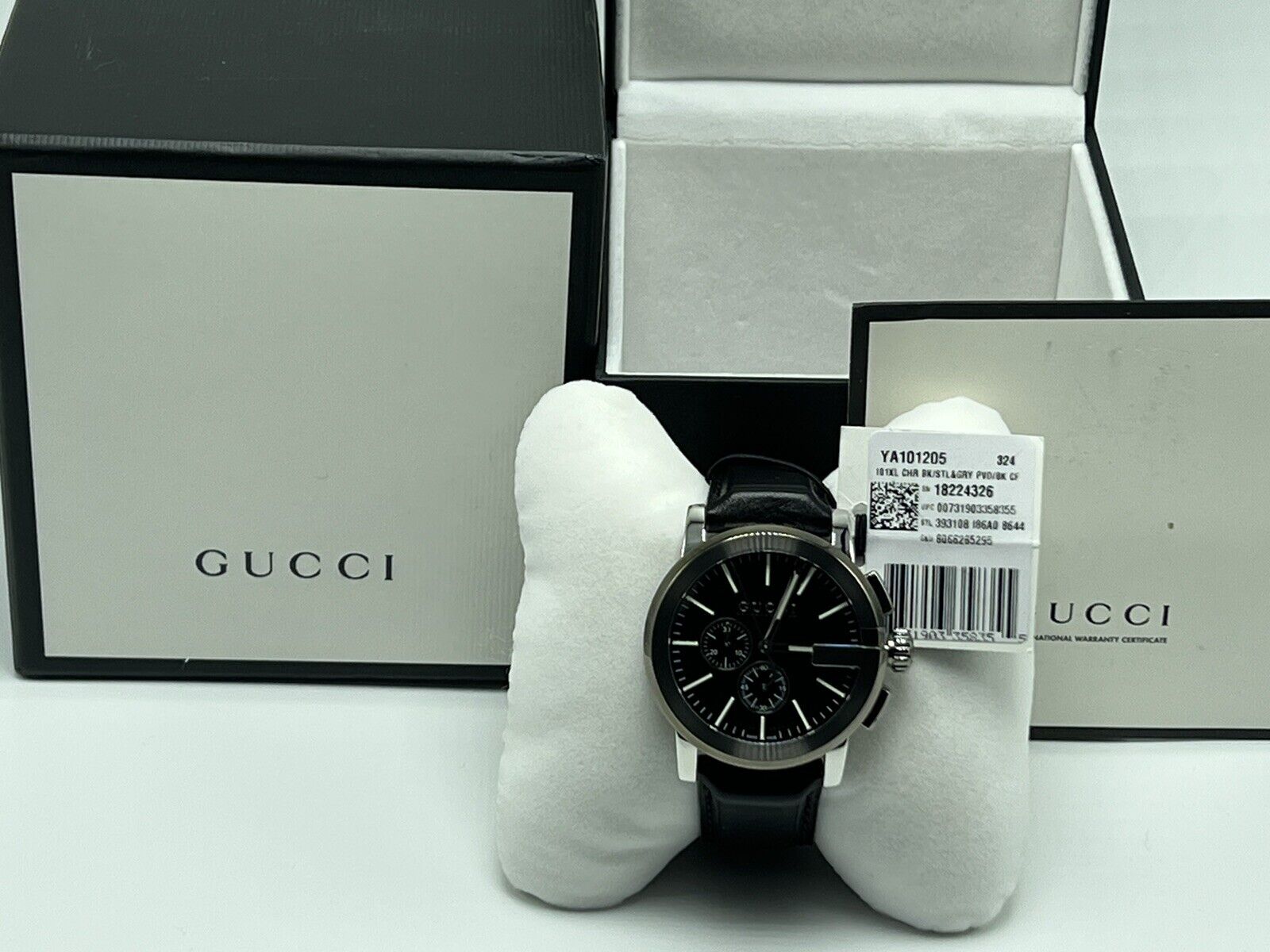 Shop Authentic Gucci G Chrono Black Dial Black Leather Strap Watch For Men - YA101205 - Luxxuri