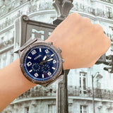  Shop Authentic Fossil Brox Multifunction Blue Dial Grey Steel Strap Watch for Men - BQ2798 - Luxxuri