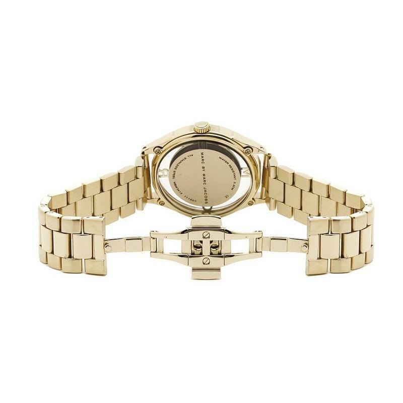  Shop Authentic Marc Jacobs Marc Tether Transparent Gold Dial Gold Steel Strap Watch for Women - MBM3413 - Luxxuri
