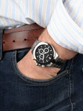  Shop Authentic Hugo Boss Ikon Black Dial Black Leather Strap Watch for Men - 1513178 - Luxxuri