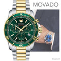  Shop Authentic Movado Series 800 Chronograph Green Dial Two Tone Steel Strap Watch For Men - 2600148 - Luxxuri