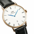  Shop Authentic Daniel Wellington Classic Sheffield White Dial Black Leather Strap Watch For Men - DW00100084 - Luxxuri