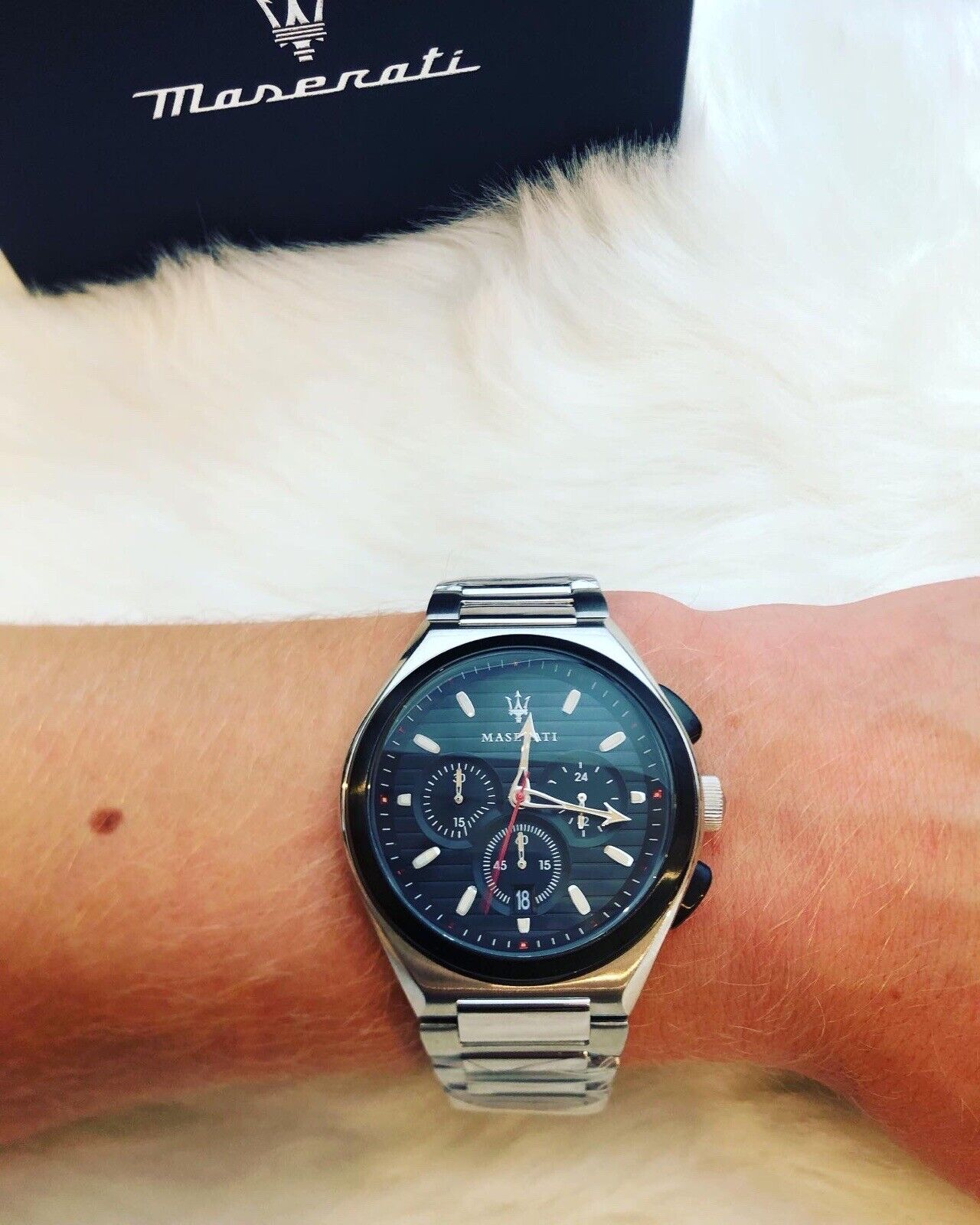  Shop Authentic Maserati Triconic Chronograph Black Dial Silver Steel Strap Watch For Men - R8873639002 - Luxxuri