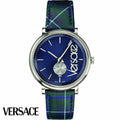  Shop Authentic Versace V-Circle The Clans Edition Blue Dial Blue & Green Leather Strap Watch for Women  - VEBQ00118 - Luxxuri