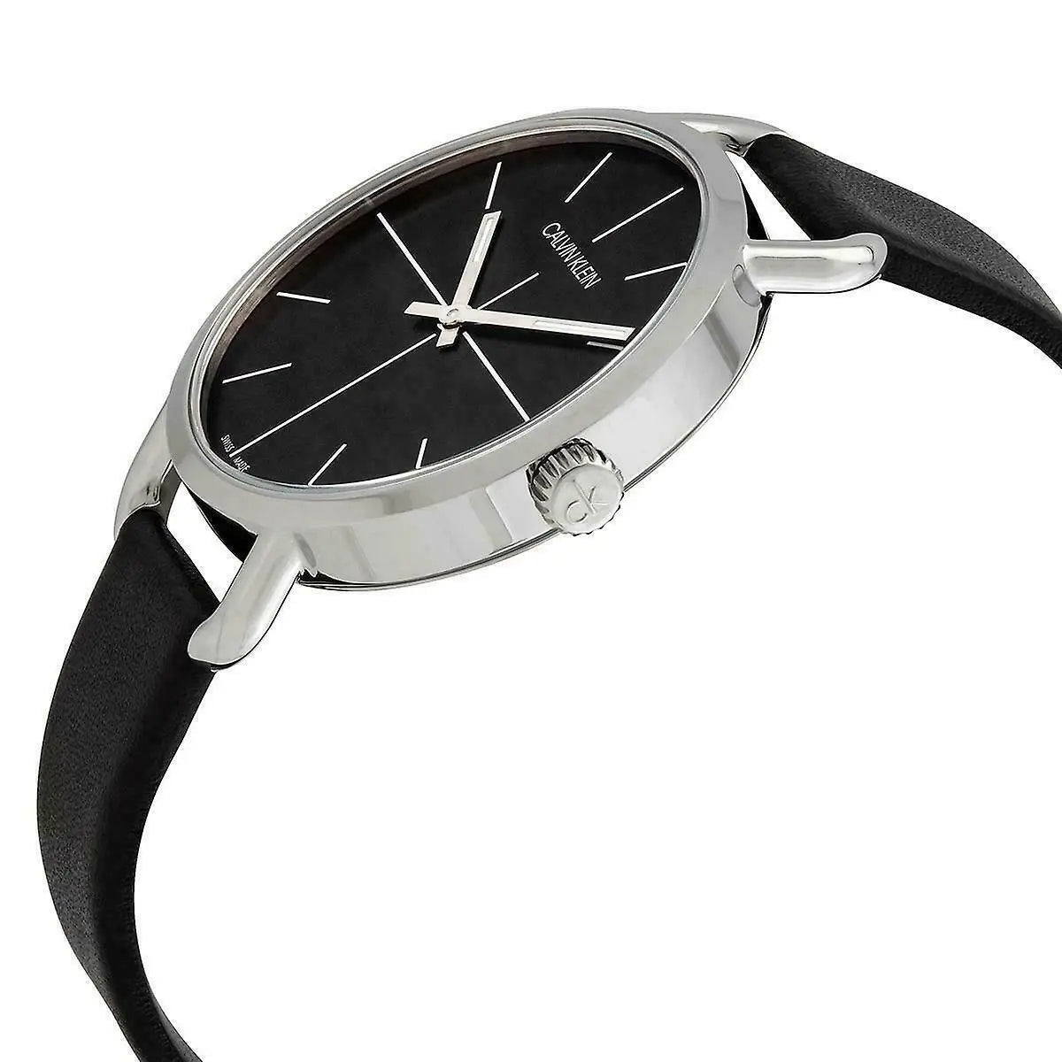  Shop Authentic Calvin Klein Even Black Dial Black Leather Strap Watch for Women  - K7B231CZ - Luxxuri