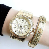  Shop Authentic Michael Kors Dylan Quartz Gold Dial Gold Steel Strap Watch For Women - MK5861 - Luxxuri