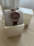  Shop Authentic Michael Kors Whitley Quartz Burgundy Dial Burgundy Leather Strap Watch For Women - MK2430 - Luxxuri
