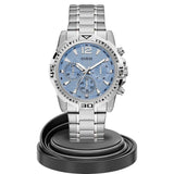  Shop Authentic Guess Commander Chronograph Blue Dial Silver Steel Strap Watch for Men - GW0056G2 - Luxxuri