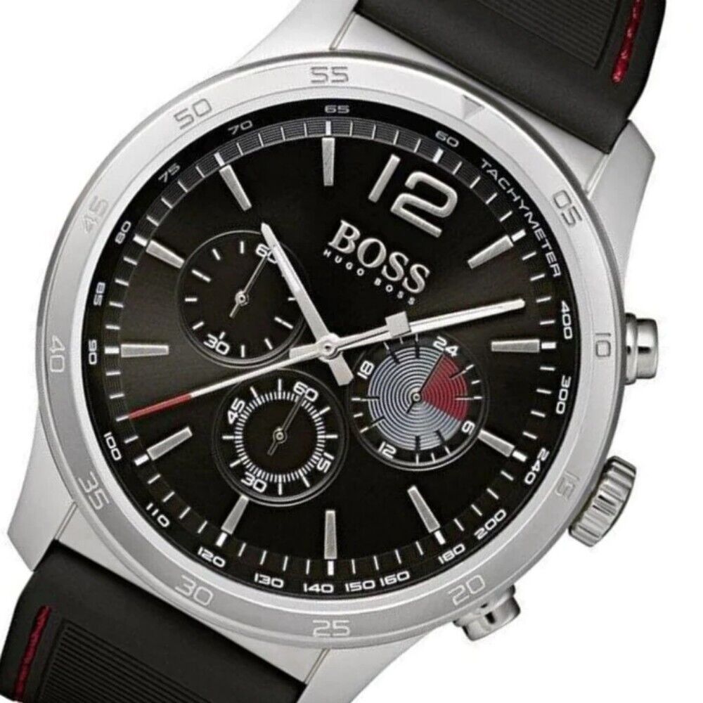  Shop Authentic Hugo Boss Professional Black Dial Black Silicone Strap Watch for Men - 1513525 - Luxxuri