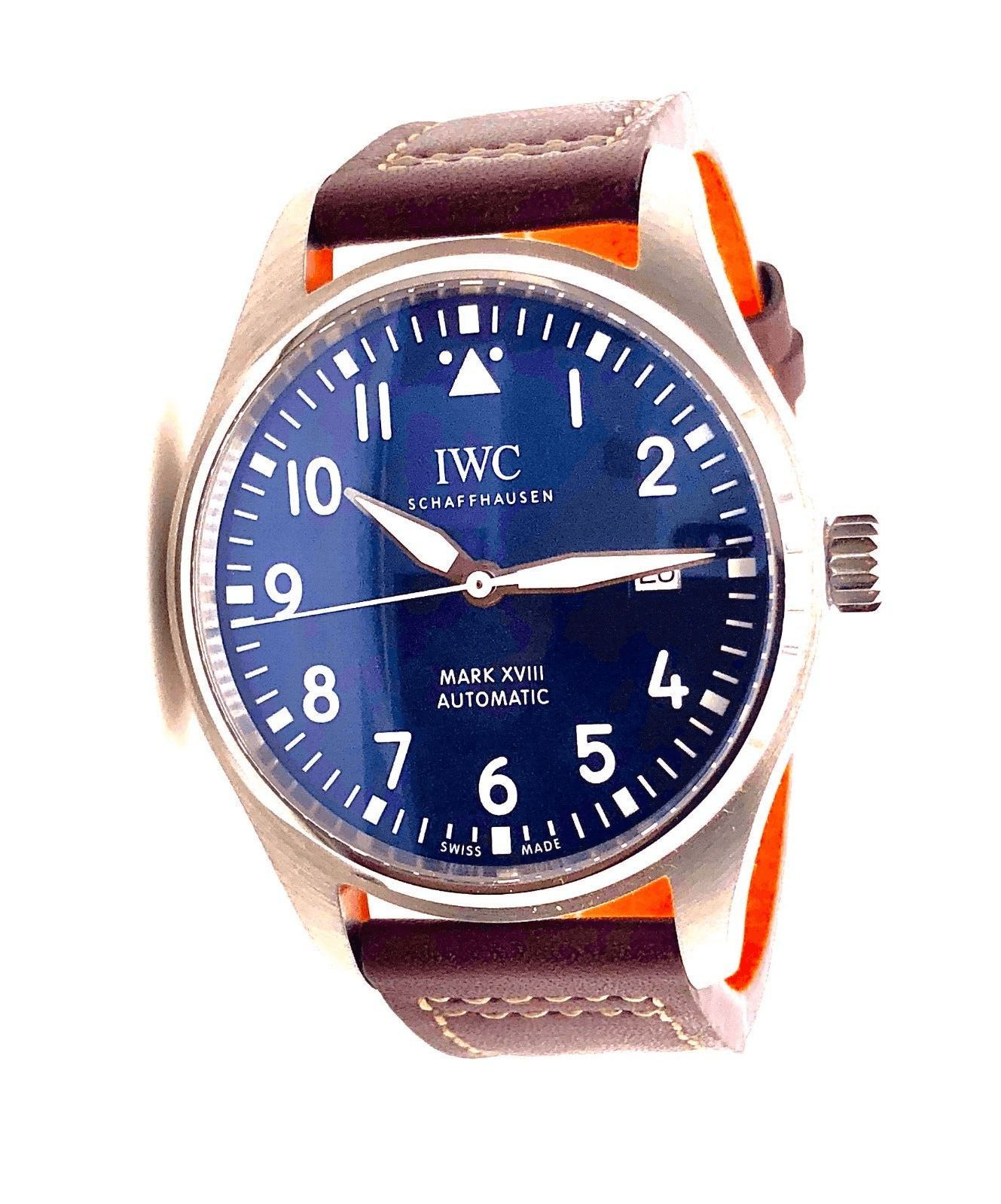  Shop Authentic IWC Pilot's Mark XVIII Le Petit Prince Blue Dial Brown Leather Strap Watch for Men - IW327004 - Luxxuri