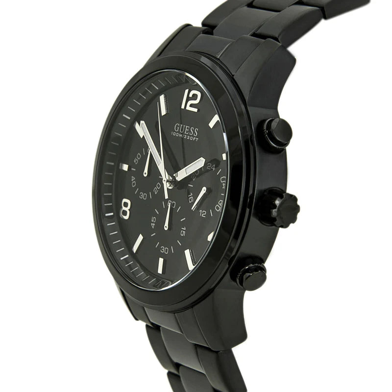  Shop Authentic Guess Chronograph Black Dial Black Steel Strap Watch for Men - W15061G1 - Luxxuri