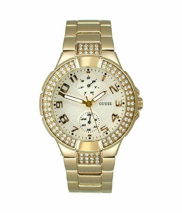  Shop Authentic Guess Mini Prism Diamonds White Dial Gold Steel Strap Watch for Women - W15072L1 - Luxxuri