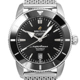  Shop Authentic Breitling Superocean Heritage B20 Automatic 46 Black Dial Silver Mesh Bracelet Watch for Men - AB2020121B1A1 - Luxxuri