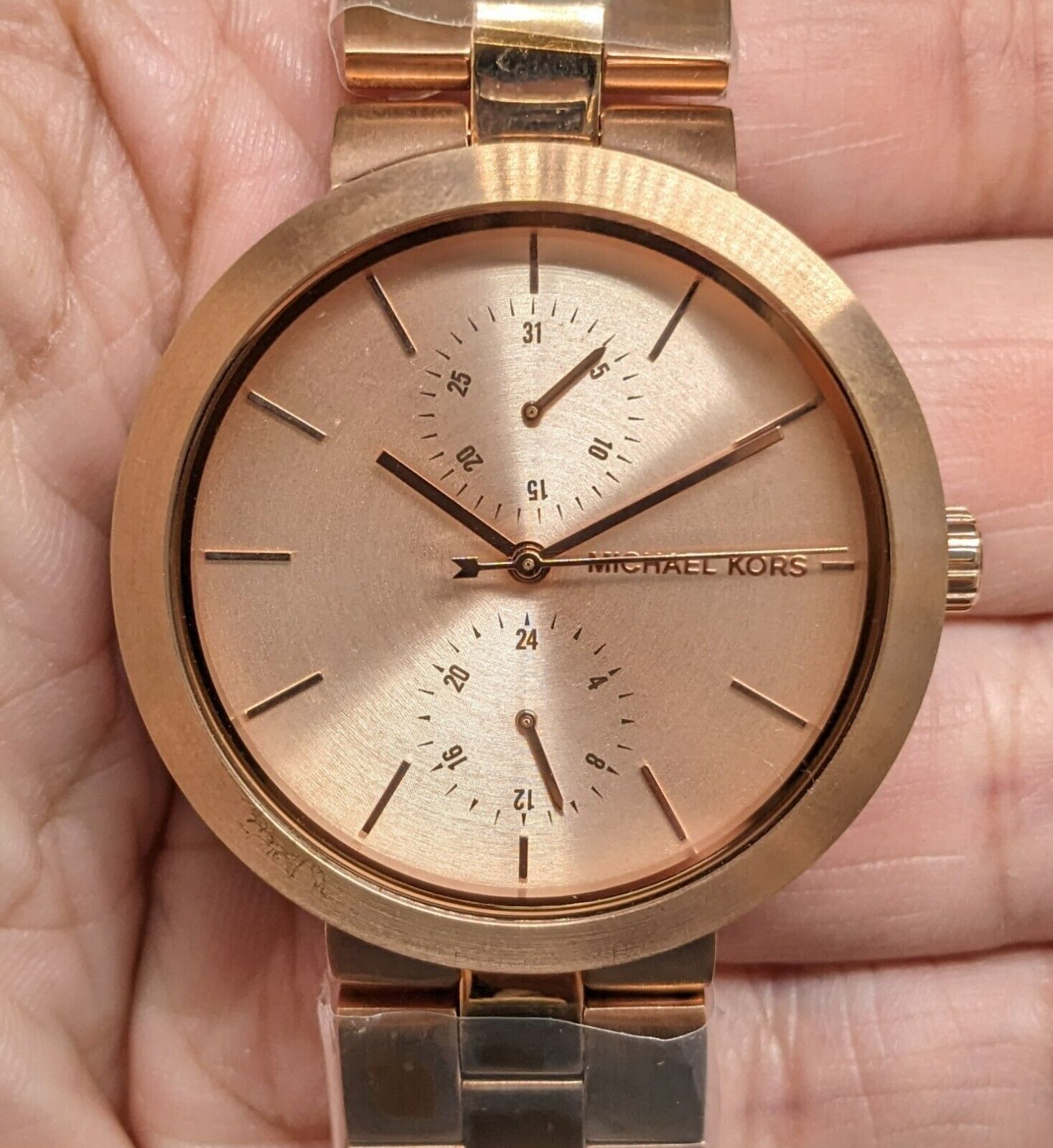  Shop Authentic Michael Kors Garner Quartz Rose Gold Dial Rose Gold Steel Strap Watch For Women - MK6409 - Luxxuri
