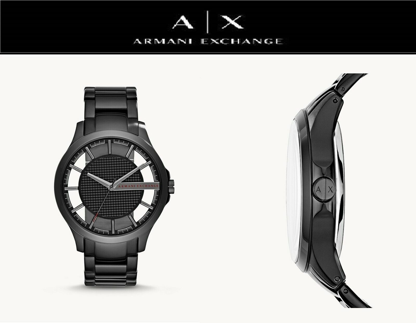  Shop Authentic Armani Exchange Hampton Chronograph Black Dial Black Steel Strap Watch For Men - AX2189 - Luxxuri