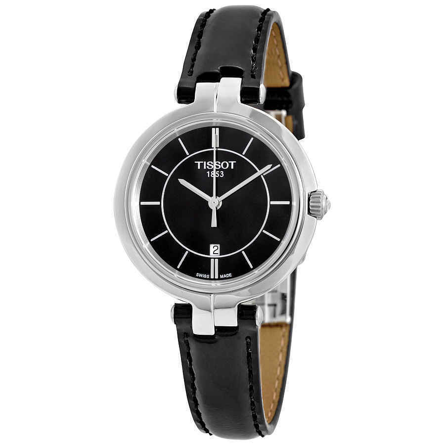  Shop Authentic Tissot T Lady Flamingo Black Dial Black Leather Strap Watch For Women - T094.210.16.051.00 - Luxxuri