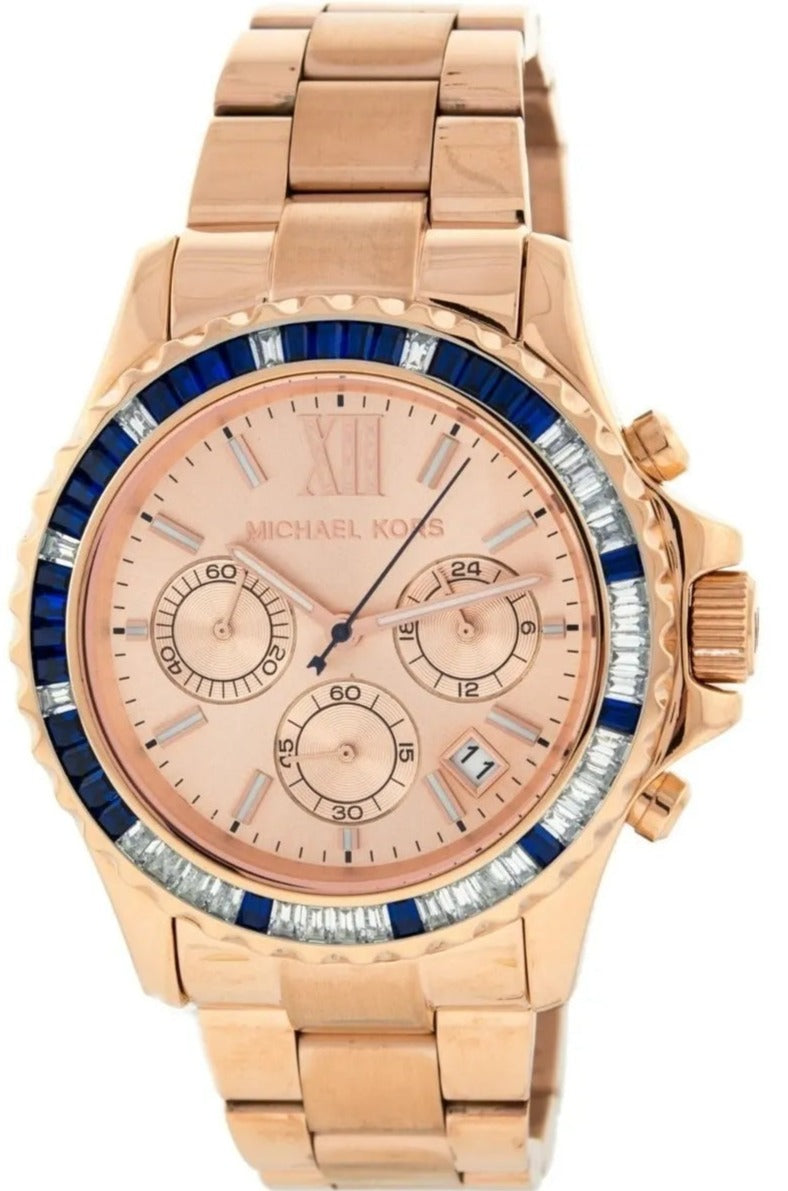  Shop Authentic Michael Kors Everest Chronograph Rose Gold Dial Rose Gold Steel Strap Watch For Women - MK5755 - Luxxuri