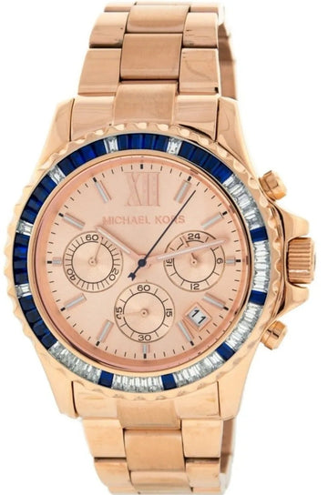  Shop Authentic Michael Kors Everest Chronograph Rose Gold Dial Rose Gold Steel Strap Watch For Women - MK5755 - Luxxuri