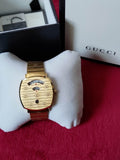  Shop Authentic Gucci Grip Quartz Yellow Gold Dial Gold Steel Strap Unisex Watch - YA157409 - Luxxuri