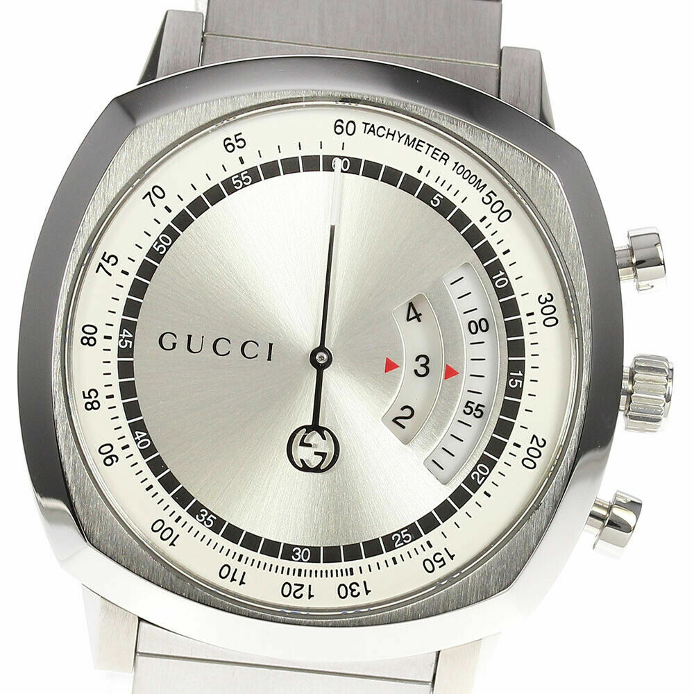  Shop Authentic Gucci Grip Collection Quartz Silver Dial Silver Steel Strap Watch For Men - YA157302 - Luxxuri